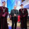 na zdjęciu prof. Tomasz Łuczak w towarzystwie p. prorektora prof. P. Pawlucia i prof. R. Witkowskiego