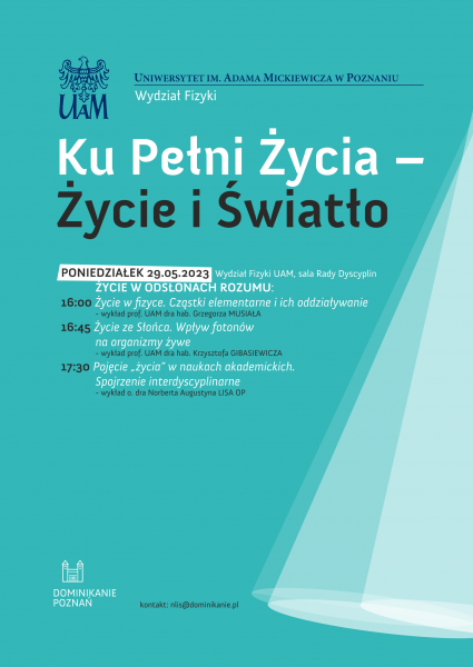 plakat z informacją nt. wykładów