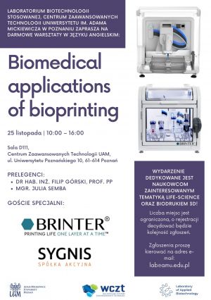 Warsztaty Biomedical applications of bioprinting w CZT