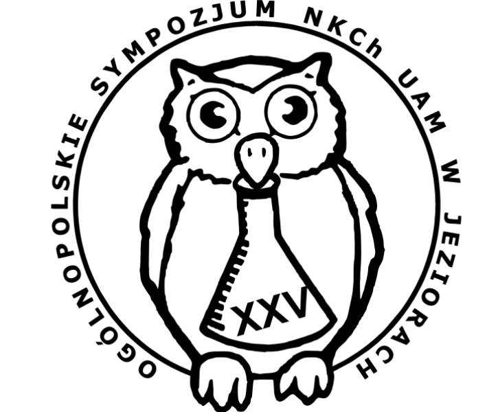 logo NKCH UAM - na białym tle czarna grafika sowy w kole a na okręgu koła napis 