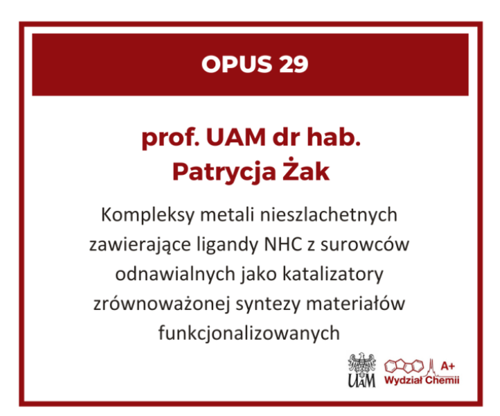 OPUS 29 dla prof. Patrycji Żak i prof. Adama Huczyńskiego!
