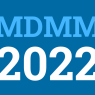 na niebieskim tle logo konferencji MDMM 2022