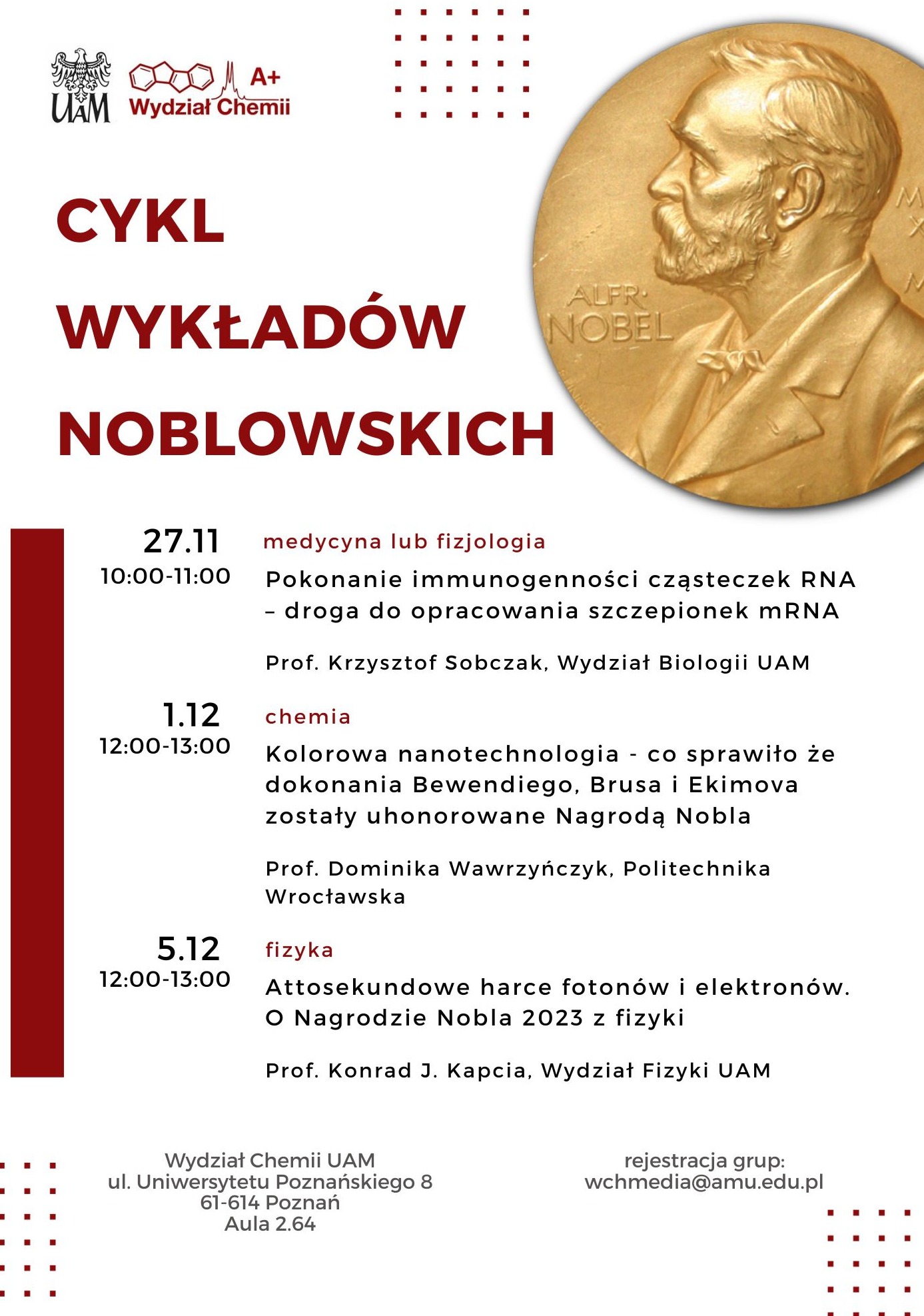 plakat informujący o cyklu wykładów