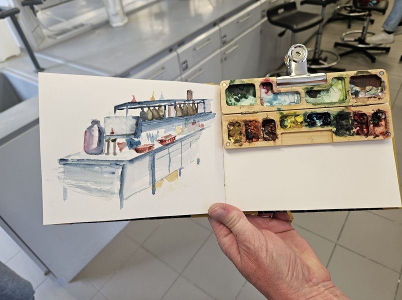 Wizyta grupy Urban Sketchers Poland na Wydziale Chemii