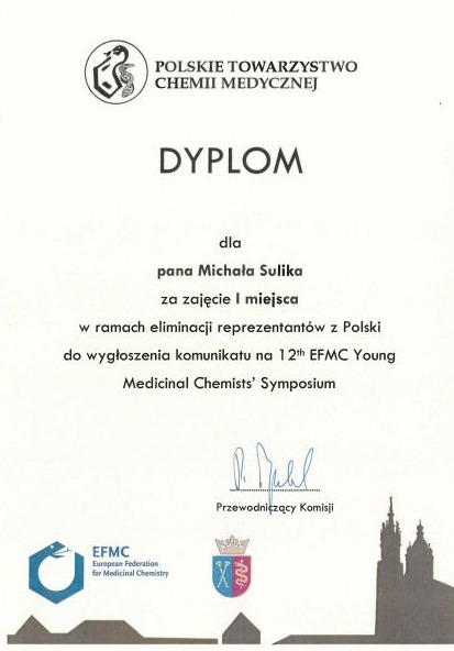 zdjęcie dyplomu p. mgr Michała Sulika